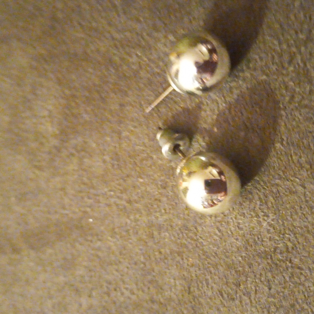 Silver ball earrings